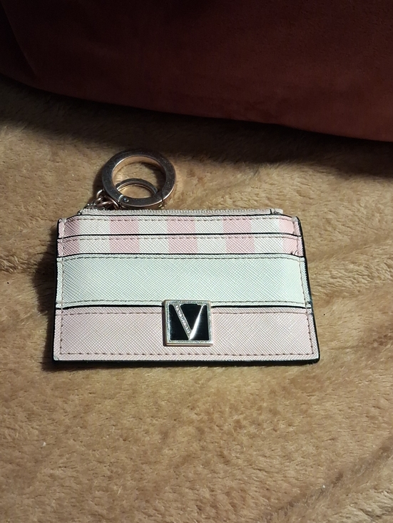 Victoria's Secret Accessories - Victoria's Secret Pink & White Stripe Card Holder Keyring
